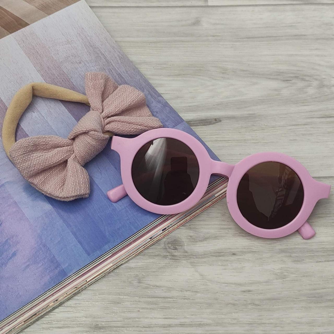 Очки детские круглые с повязкой до 7 лет Лиловый (86584)