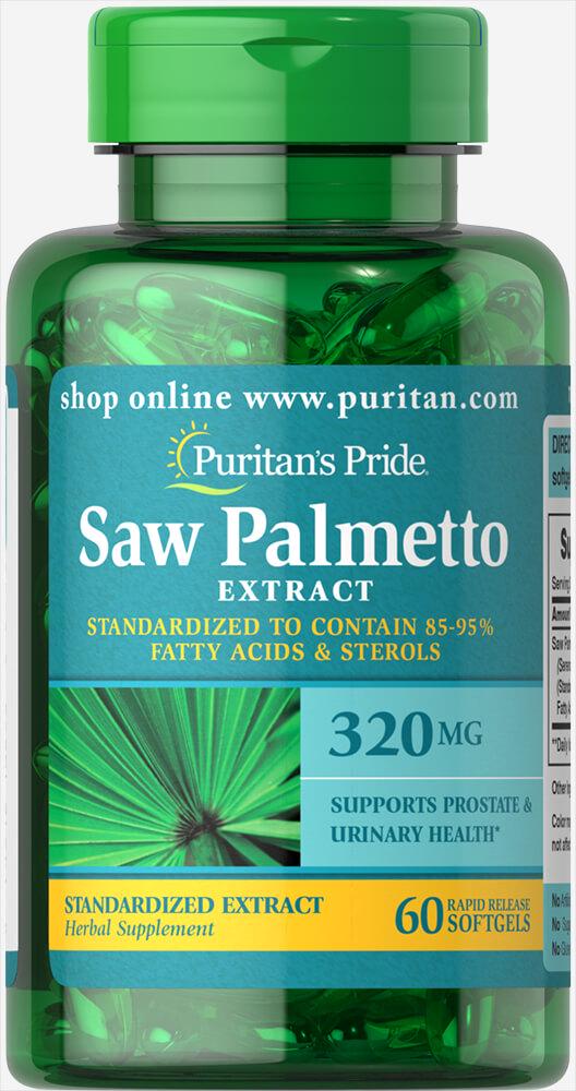 Екстракти ягід сереноа Puritan's Pride Saw Palmetto Extract 320 мг 60 Caps