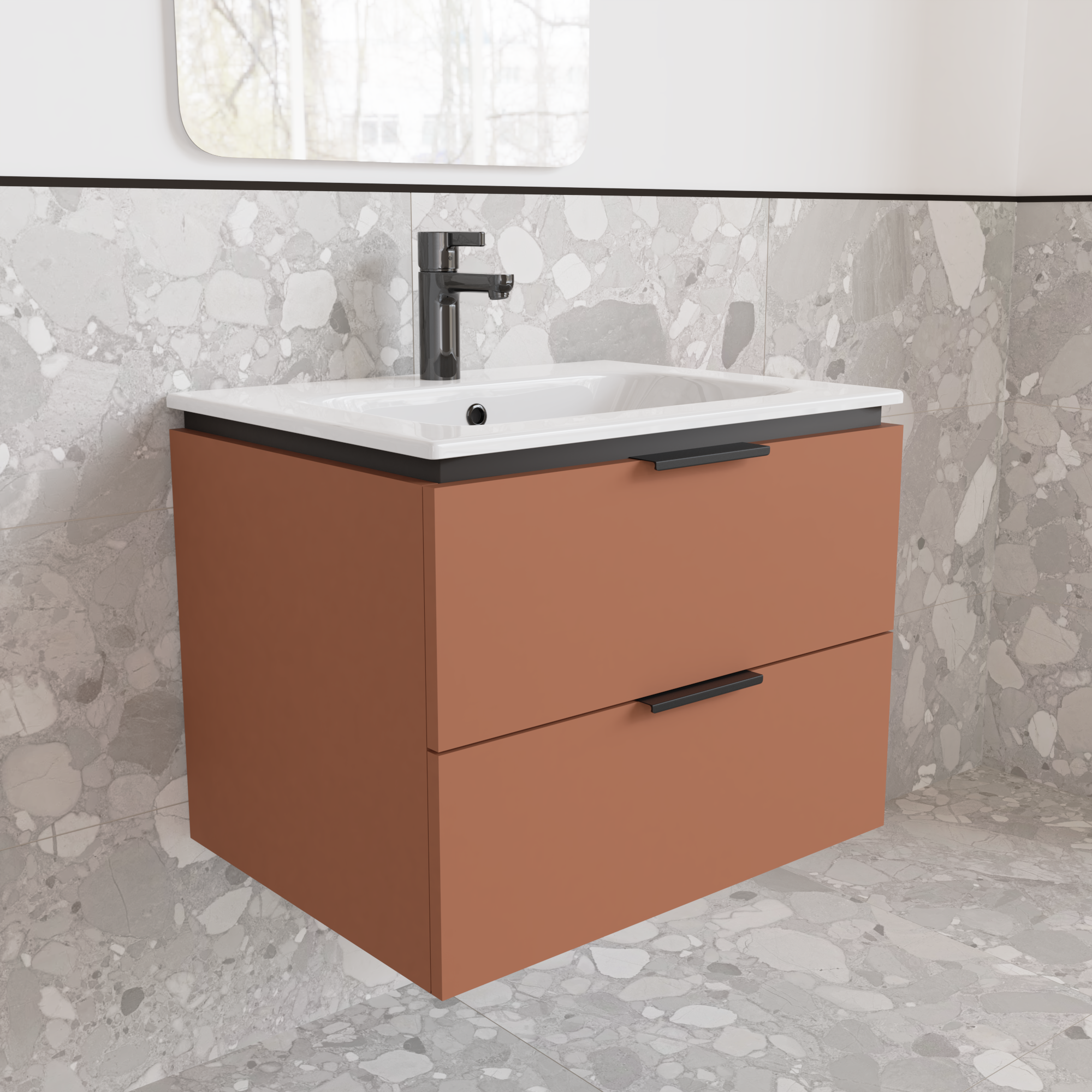 Тумба підвісна з раковиною MVK Vostok Icon 60 В2 600х450х530 мм Сахара (p260skh) - фото 2