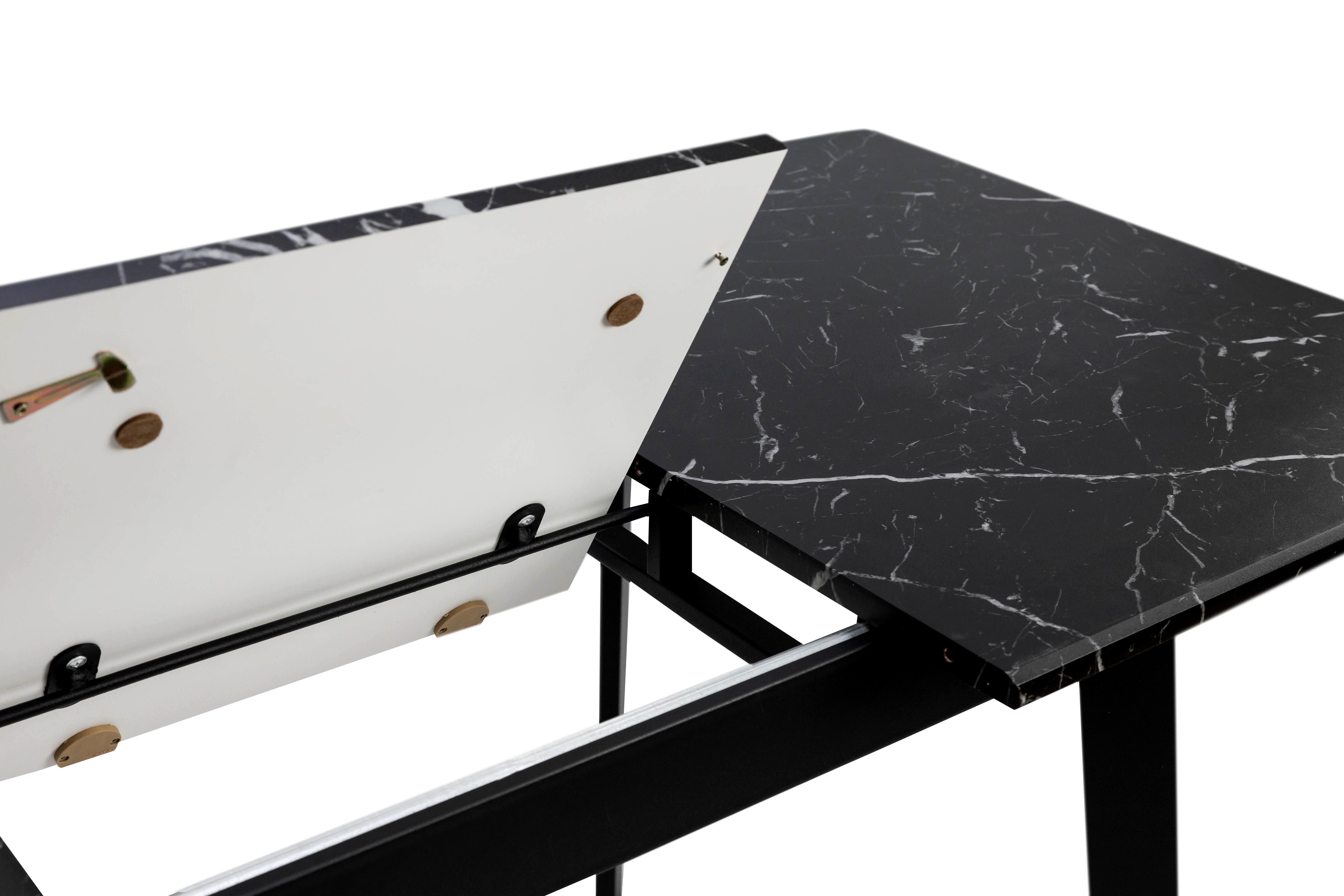 Обеденный стол Фиджи Этна 1200/1600х750х760 мм Черный/Мрамор черный (GAА0057685) - фото 7