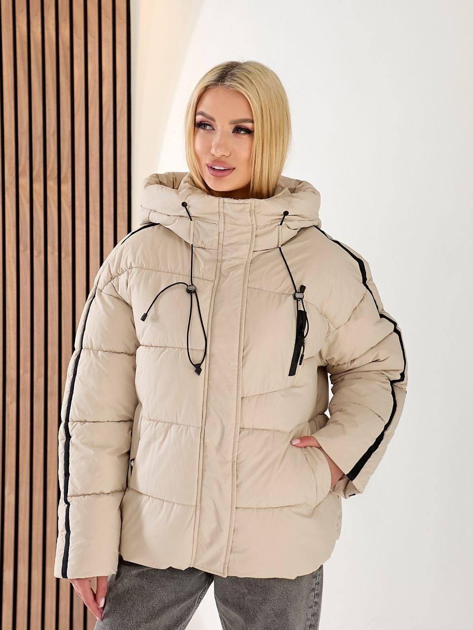 Куртка женская зимняя до -30°С S-M Бежевый (OV-8169BE-S-M) - фото 4 Куртка женская зимняя до -30°С S-M Бежевый (OV-8169BE-S-M) - фото 4