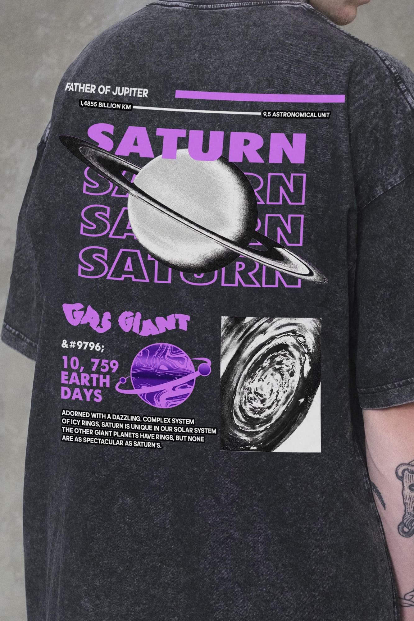 Футболка оверсайз Without Washed Saturn S/M Black (S/M8056382 8056383) - фото 2 Футболка оверсайз Without Washed Saturn S/M Black (S/M8056382 8056383) - фото 2