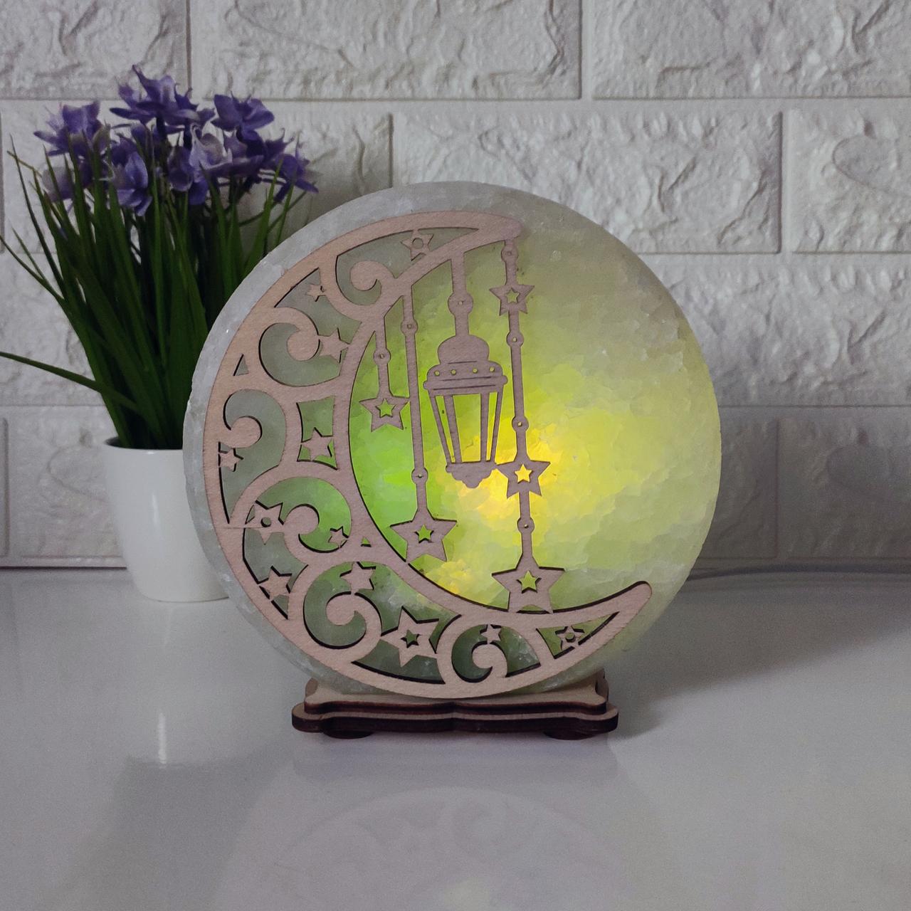 Соляной светильник Луна и фонари (KБ-00026-g)