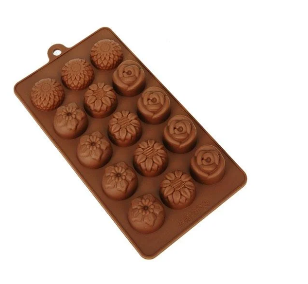Форма силикон для конфет MH-3438 Цветы 15 шт. 20х11х2 см