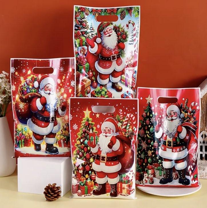 Подарункові пакети дитячі для смаколиків Санта поліетиленові 16,5х25 см 10 шт.