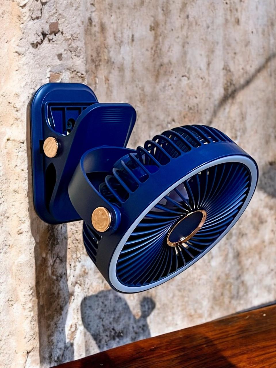 Вентилятор F2-150 акумуляторний з LED підсвічуванням та прищіпкою Dark Blue (2589778189) - фото 6