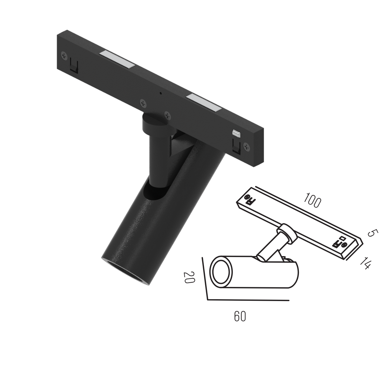 Світильник магнітний трековий MERALLI TUBE 20-60 3W 3000K/6000K регульована WIFI 2,4G TUYA Чорний (TRPVT2060) - фото 4 Світильник магнітний трековий MERALLI TUBE 20-60 3W 3000K/6000K регульована WIFI 2,4G TUYA Чорний (TRPVT2060) - фото 4