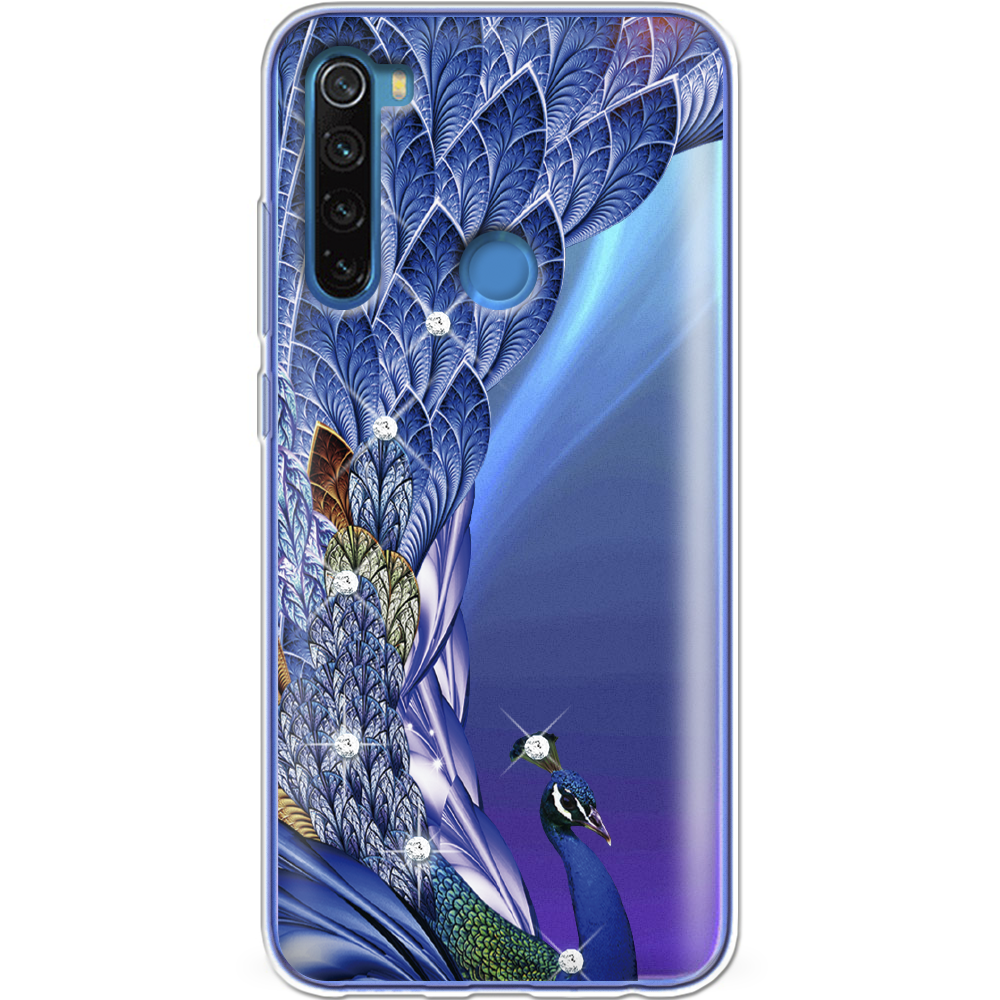 Чехол Boxface Xiaomi Redmi Note 8 Павлин со стразами Прозрачный силикон (38214-rs7-38214)