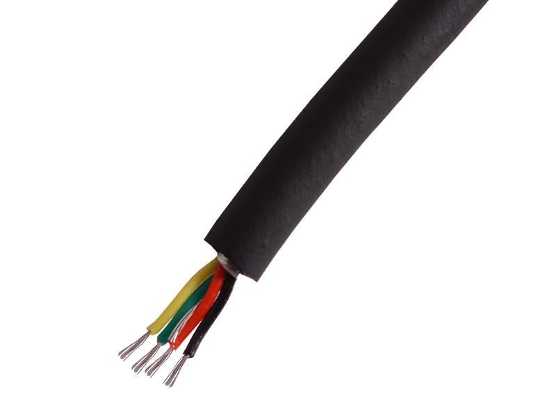 Кабель 4х0,12 кв. мм 1 м экранированный Черный (4113)