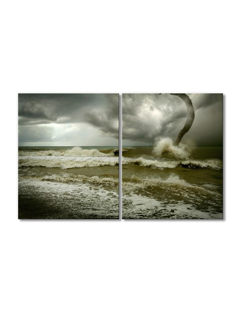 Картина модульная Стихийное бедствие на море 2 модуля 90x135 см