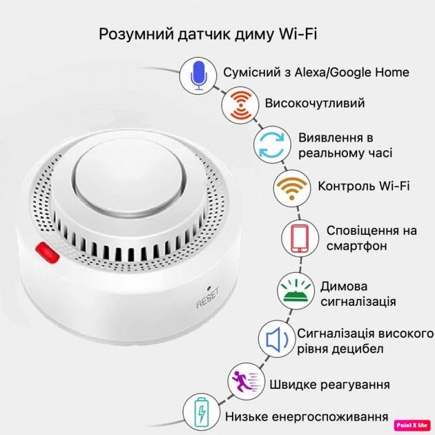 Розумний датчик диму з Wi-Fi та сигналізацією (000774) - фото 7 Розумний датчик диму з Wi-Fi та сигналізацією (000774) - фото 7