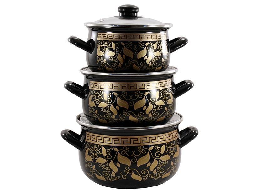 Каструлі емальовані Interos Версаль 3 шт. Каструлі емальовані Interos Версаль 3 шт.