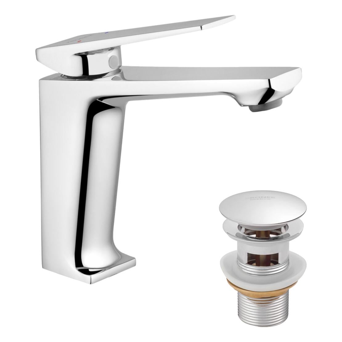 Смеситель для раковины Kroner KRP Ersel C0111BV с донным клапаном (CV035468)