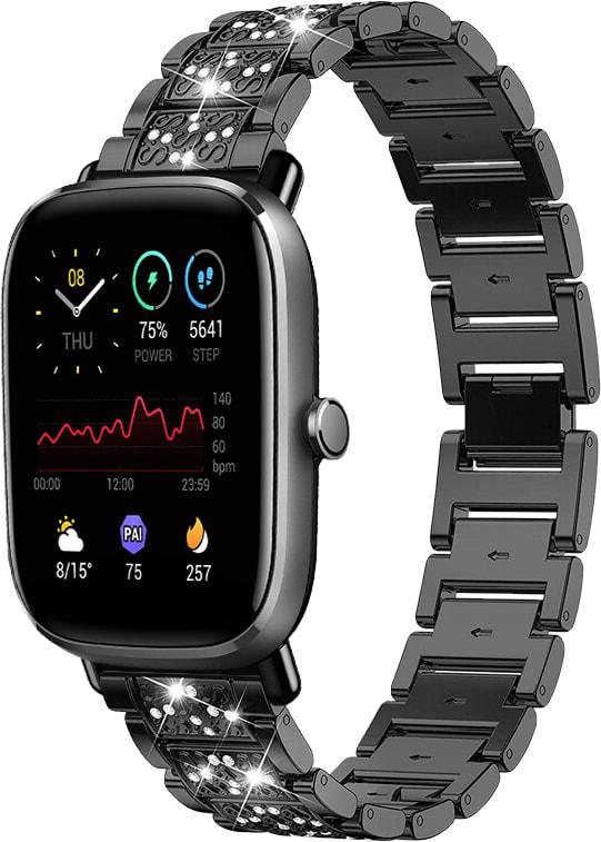 Браслет металлический Glam для Amazfit GTS 2 mini Black (32807-2B)