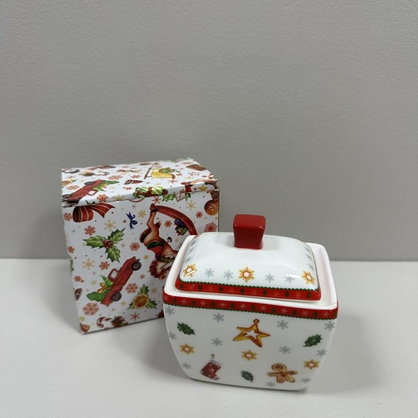 Сахарница фарфоровая BonaDi 498-239 Праздничный флер 300 мл 10х7,5х10 см Белый с рисунком (2818101278) - фото 4