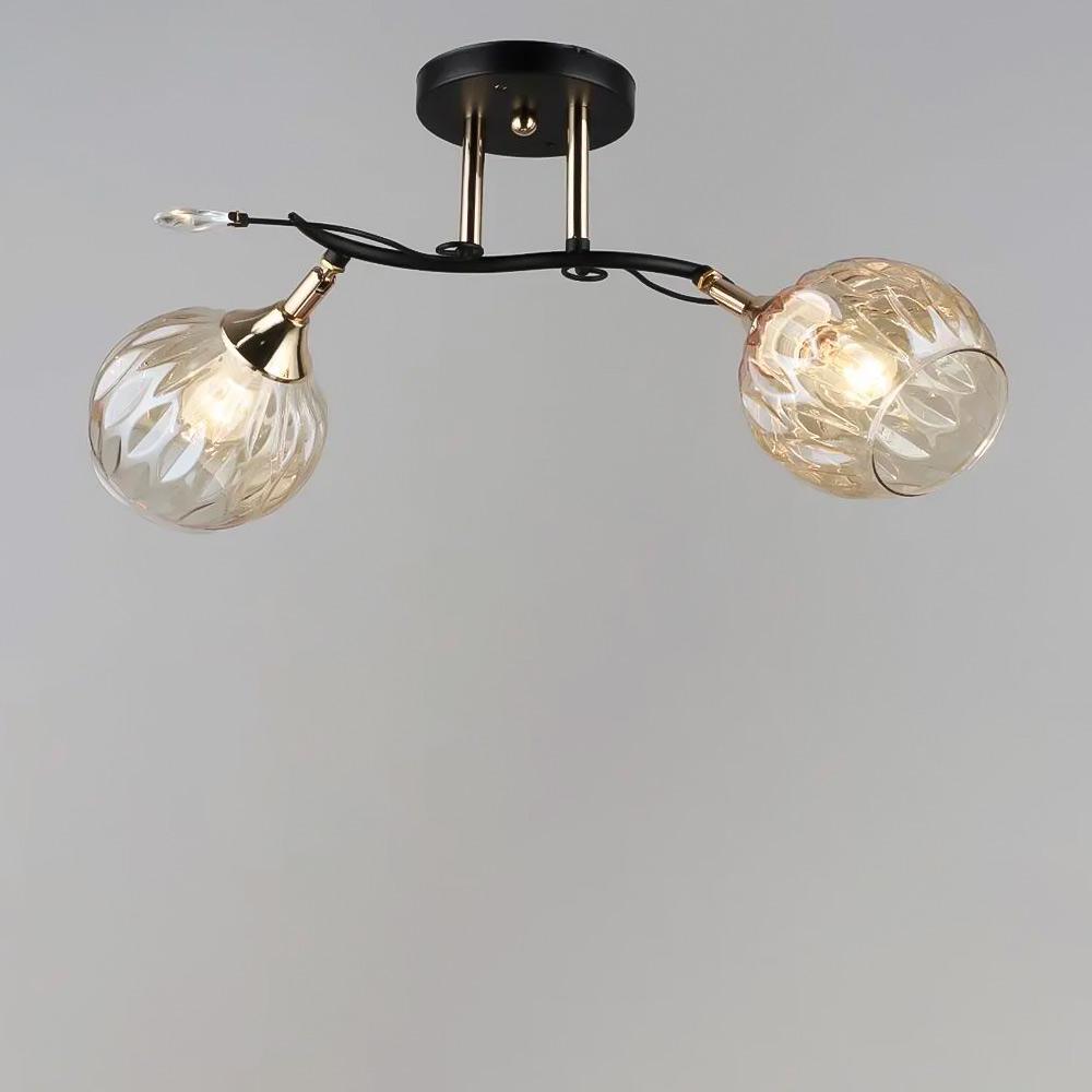 Люстра потолочная Light House SR-19161/2 BK+FGD E27 480х280х240 мм Черный/Золотой (78151)