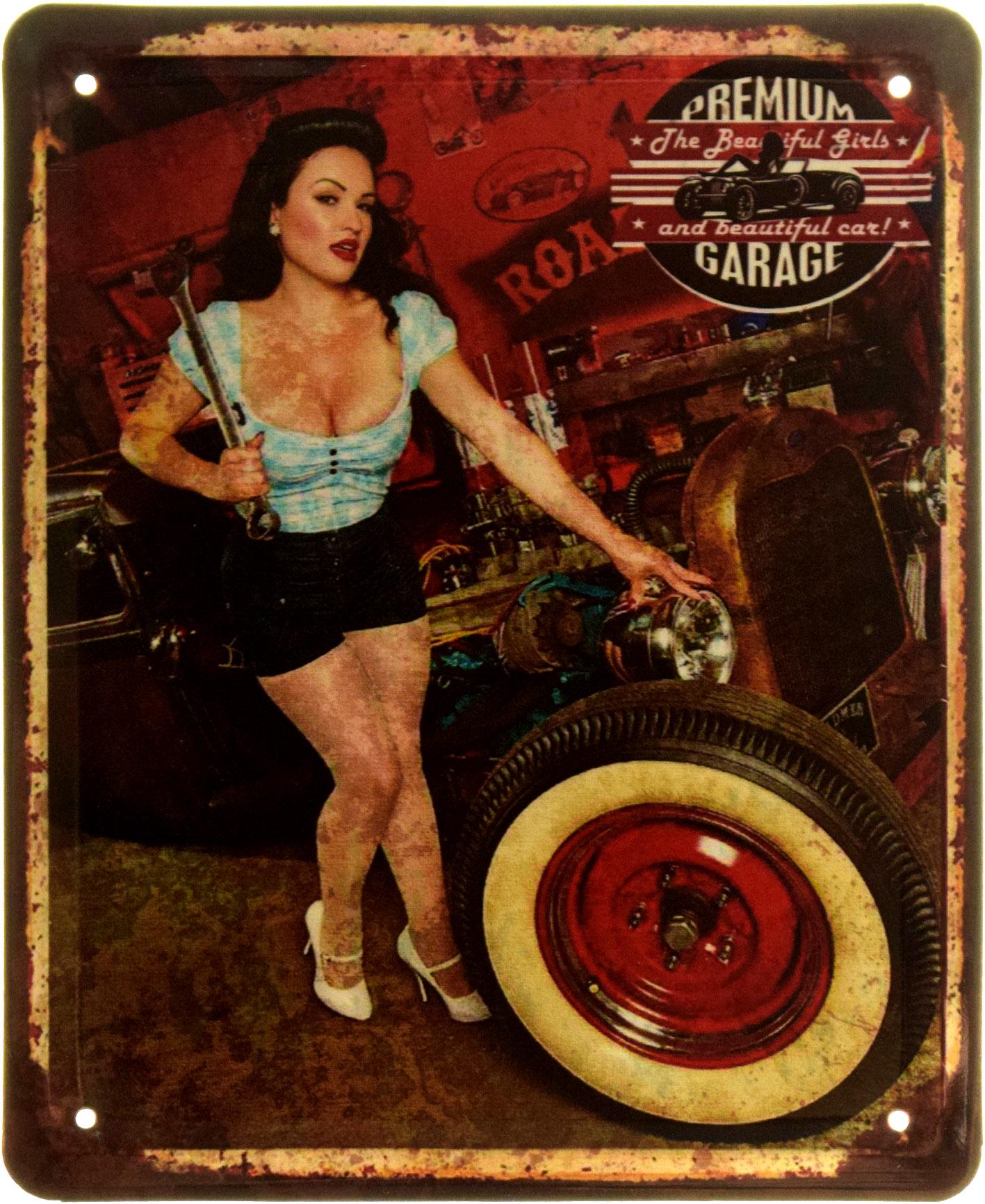 Табличка металлическая Гаечный ключ Pin Up 18x22 см (ms-103891)