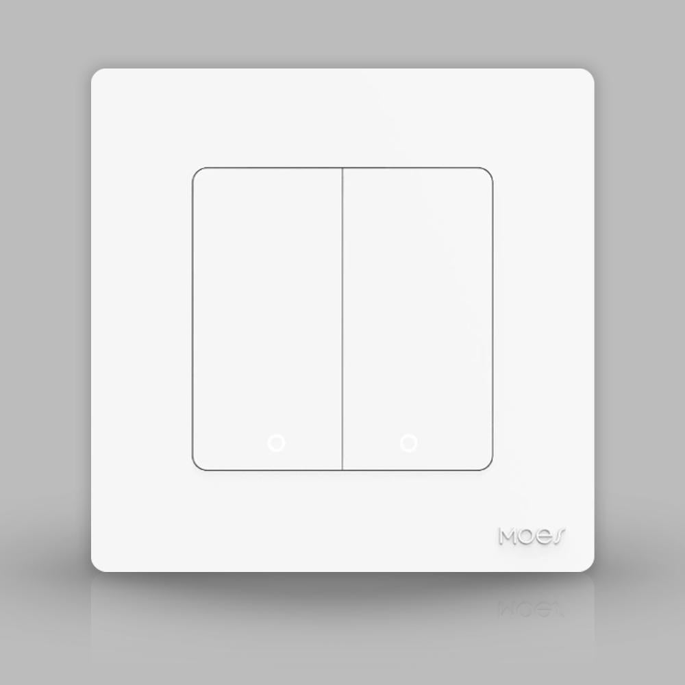 Вимикач Tuya smart Zigbee MOES Star Ring 2 клавіші Білий
