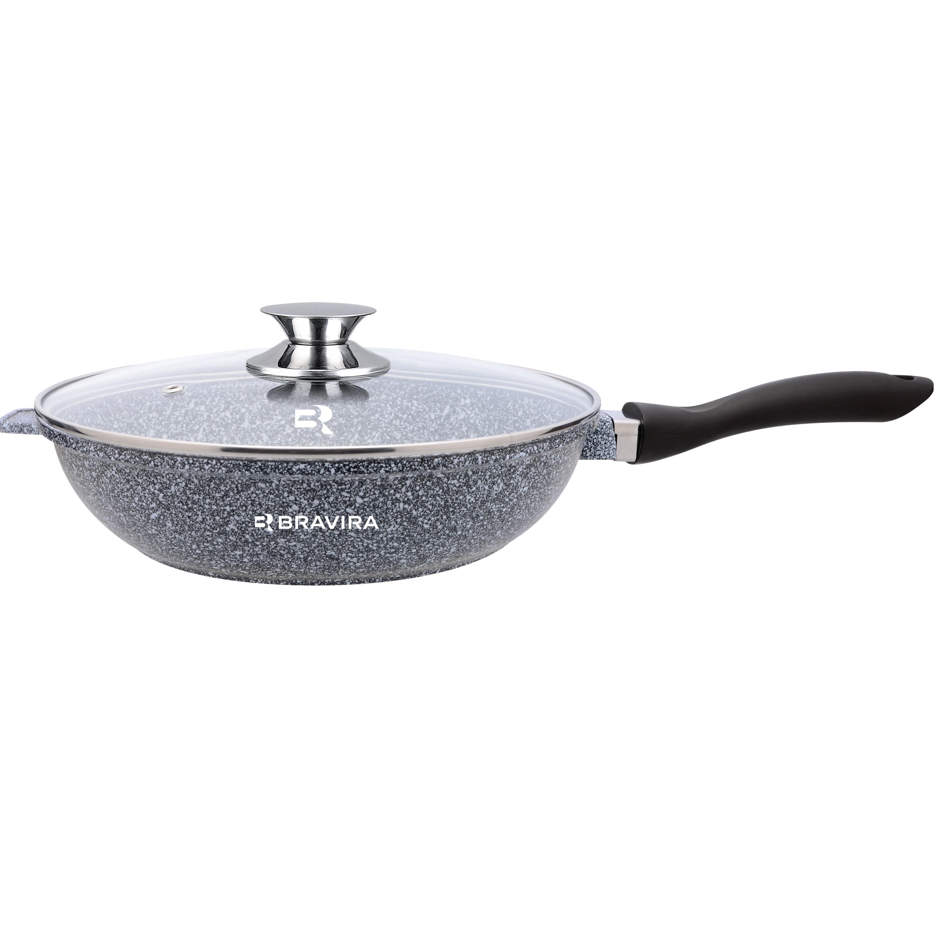 Сковорода-сотейник з кришкою BRAVIRA CraftStone з алюмінію (BR5003-28)