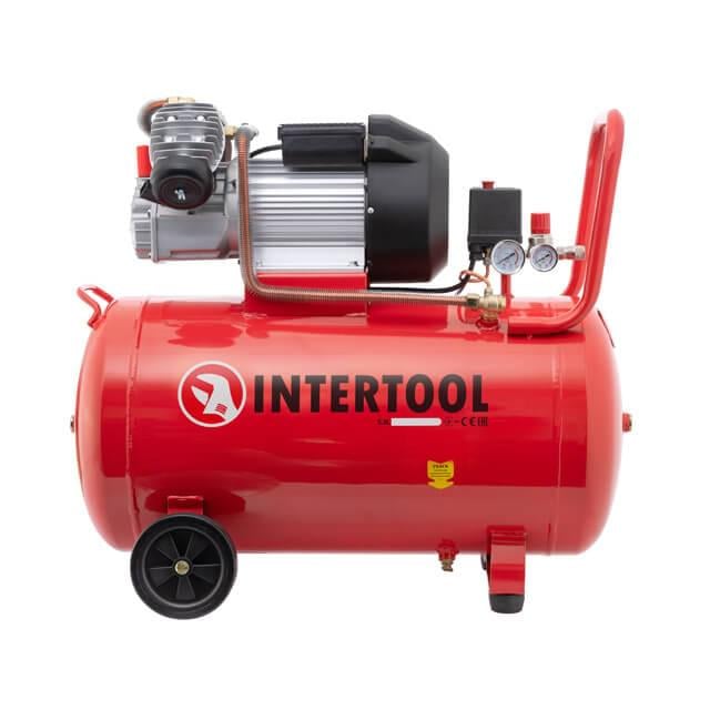 Компрессор Intertool 3 кВт 220 В 10 атм 420 л/мин 100 л (PT-0008)