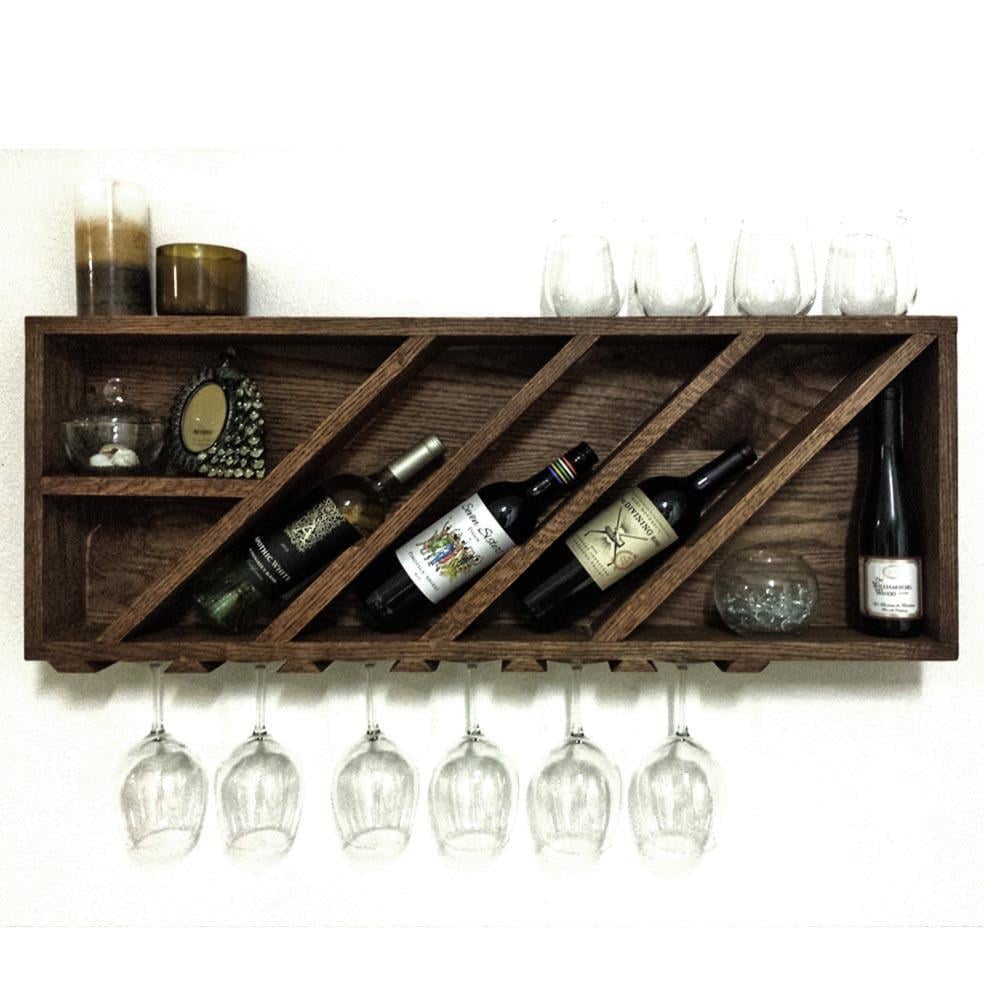 Полка для вина настенная из дерева Сатсума Капучино (ПНК-015909)