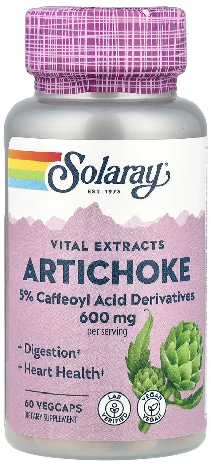 Комплекс Артишок Solaray Artichoke Vital Extracts 600 мг 60 вегетарианских капсул