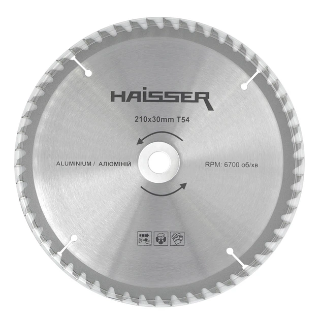Диск пиляльний Haisser 210х30 54 зуб по алюмінію (4311643)