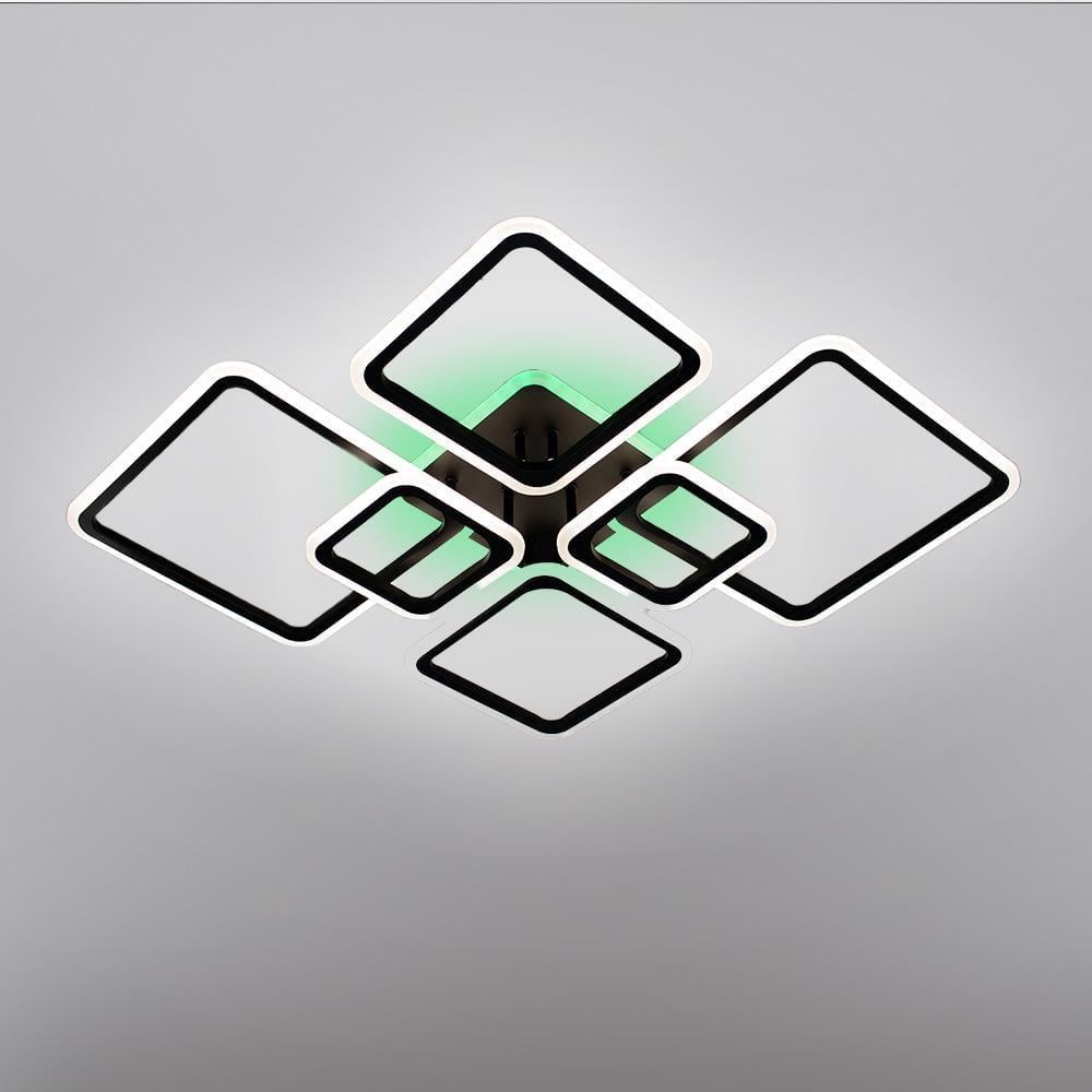 Люстра-смарт светодиодная ESLLSE OVAL RGB 7S 120 Вт управляемая с подсветкой RGB 960x750x110 мм Черный