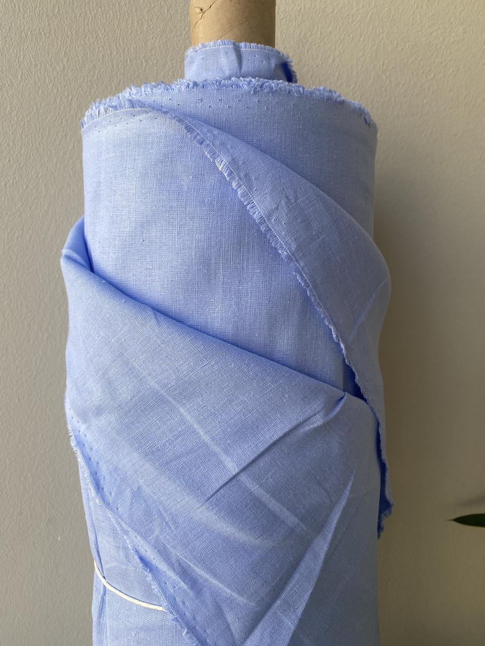 Ткань LINEN PLUS 59% лен и 41% хлопка 260 см 435 Синий