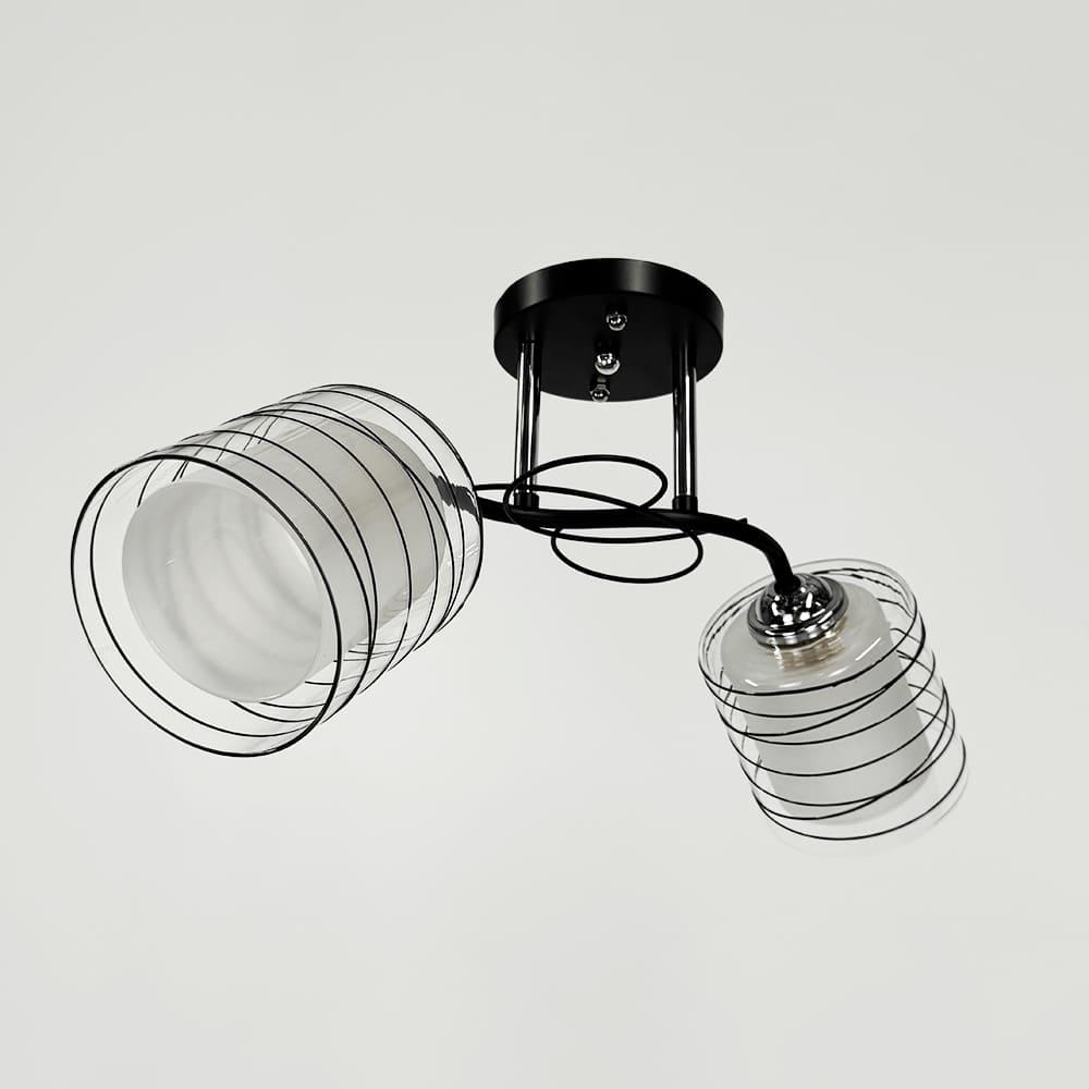 Люстра потолочная Light House LNF-17532/2A BK/CH с двойным плафоном Люстра потолочная Light House LNF-17532/2A BK/CH с двойным плафоном