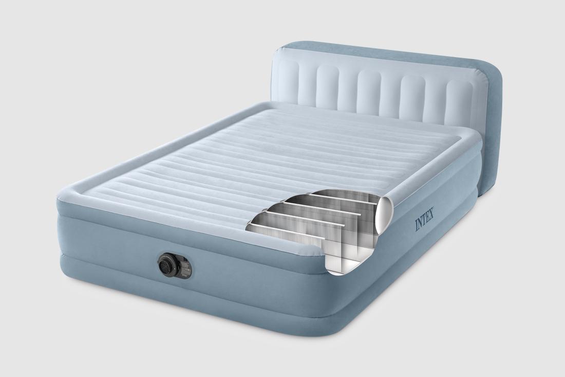 Кровать надувная Intex двуспальная с изголовьем и электронасосом 236х152х86 см - фото 3 Кровать надувная Intex двуспальная с изголовьем и электронасосом 236х152х86 см - фото 3
