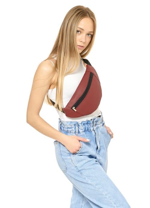 Поясная сумка женская Sambag из экокожи Бордовый (842033514)