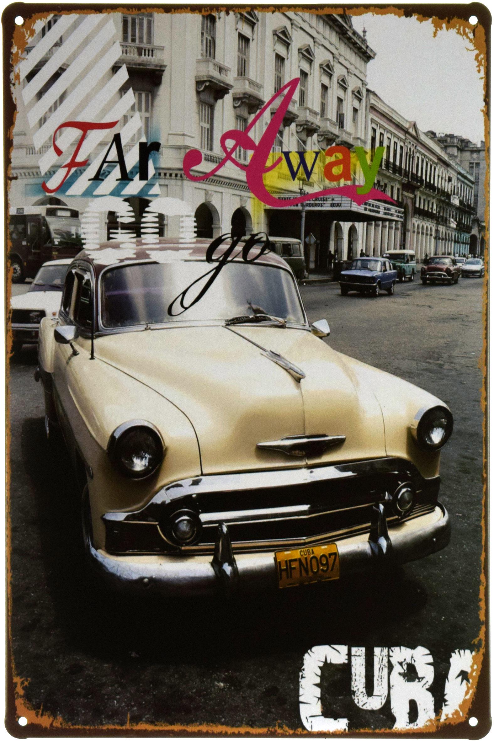 Табличка металлическая Cuba Chevrolet White 20x30 см