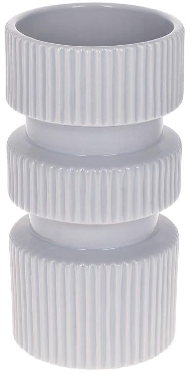 Ваза керамическая Stone Flower 11x11x20,5 см Светло-серый глянец (BD-733-534)