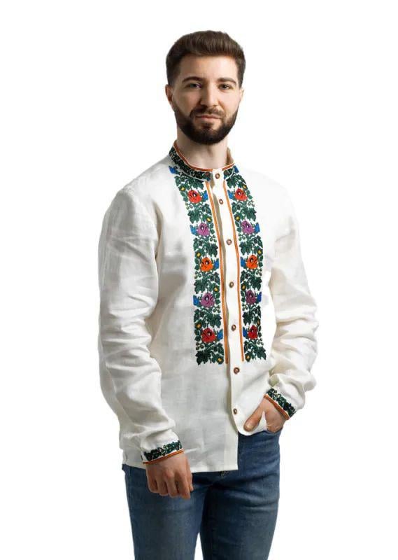 Вишиванка чоловіча р. 48 Вершковий (587) - фото 6