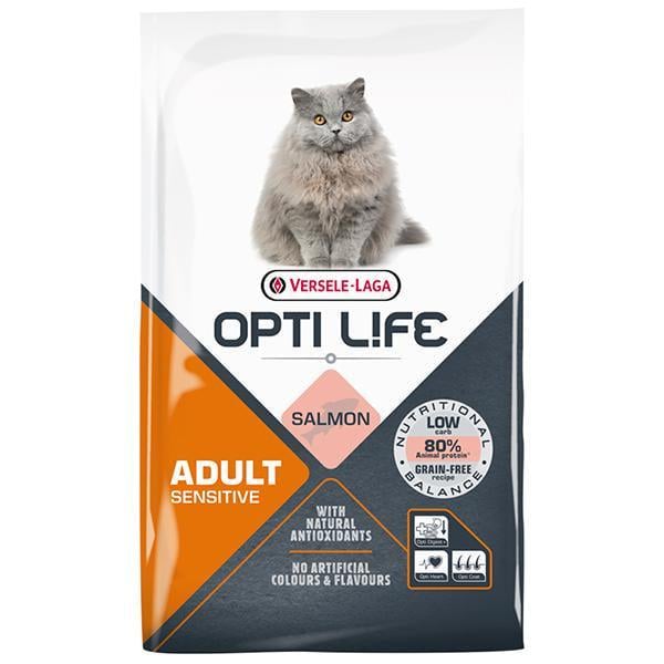 Корм сухий Opti Life Sensitive з лососем для котів з чутливим травленням 7,5 кг - фото 1