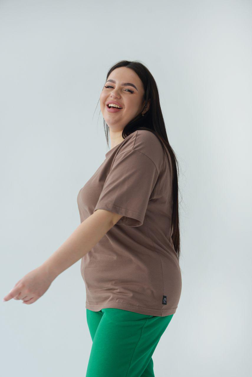 Футболка unisex oversize р. 48-50 Шоколадный (14-7718 3) - фото 2 Футболка unisex oversize р. 48-50 Шоколадный (14-7718 3) - фото 2