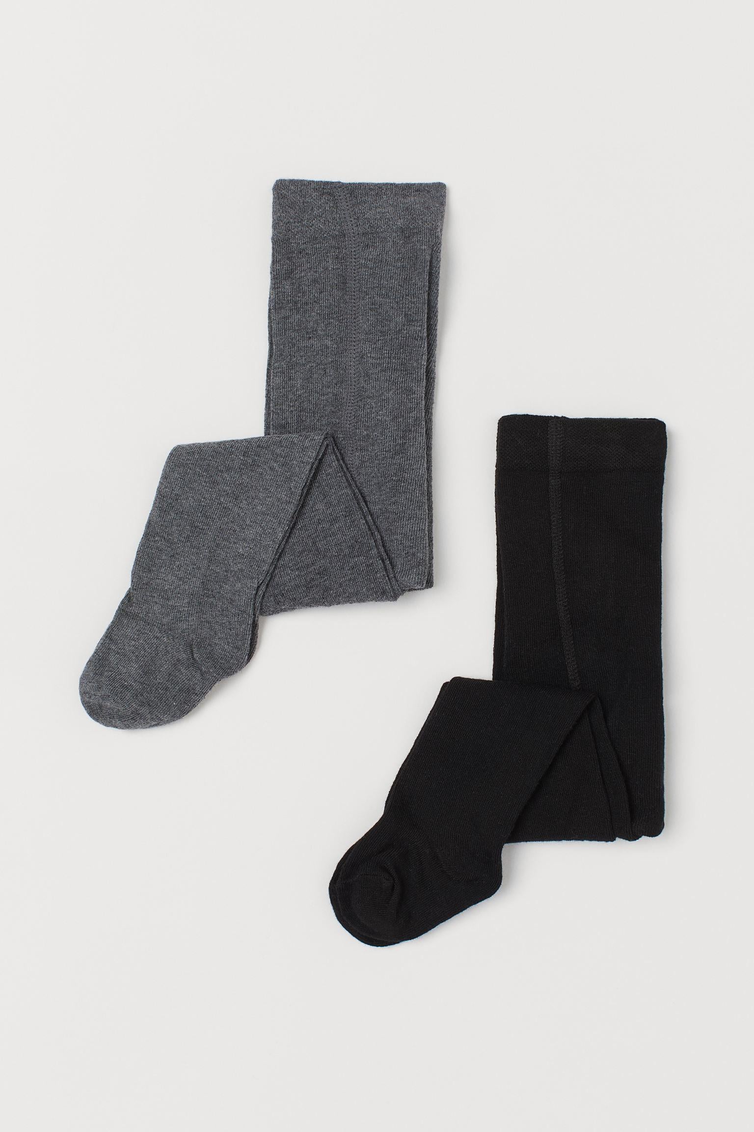 Колготки H&M 2 шт. 62-68 см Сірий/Чорний (S22024931030)