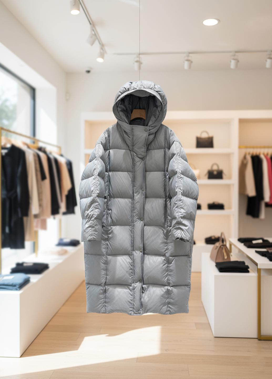 Пуховик женский Number Nine DW-203 с капюшоном р. 44 Серый (DW-203-44) - фото 6 Пуховик женский Number Nine DW-203 с капюшоном р. 44 Серый (DW-203-44) - фото 6