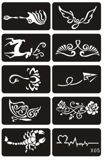 Набір трафаретів для тату X05 (2252958125)