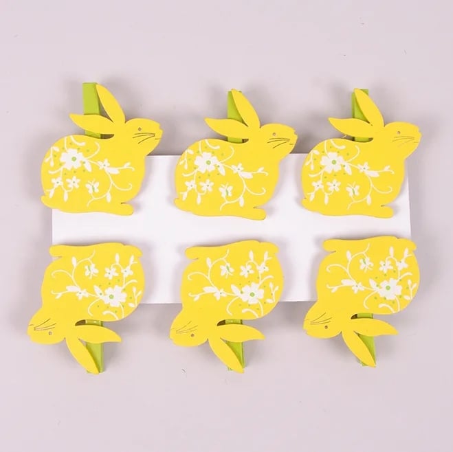 Декор на прищепке Flora Зайчик 6 шт.(44151)