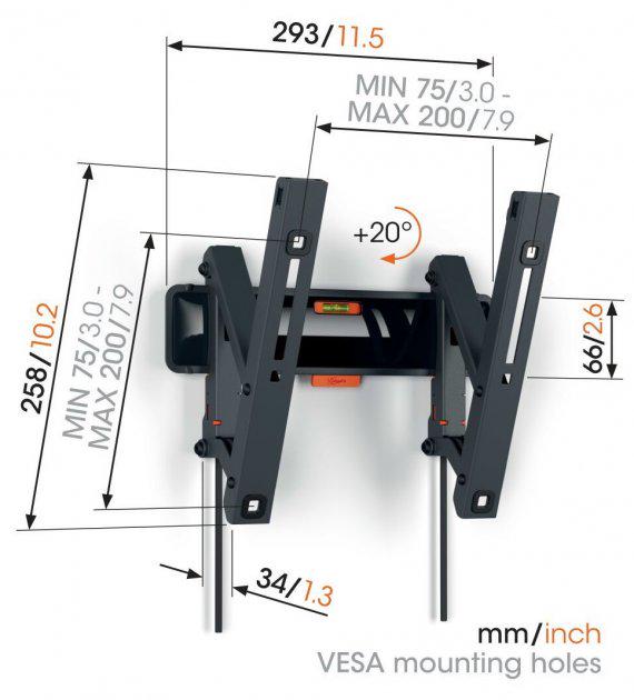 Кронштейн Vogels TVM 3213 19-43" 200х200 Black - фото 4