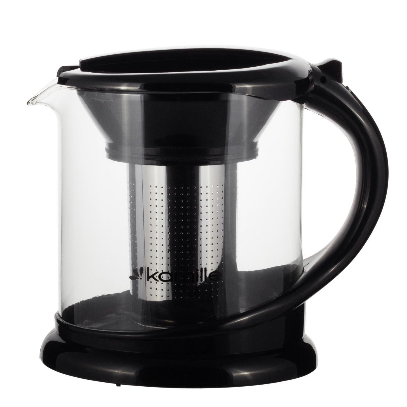 Заварювальний чайник зі знімним ситечком Kamille KM-0781M з нержавіючої сталі та термостійкого скла 1000 мл Прозорий (150-84-0781M) - фото 2 Заварювальний чайник зі знімним ситечком Kamille KM-0781M з нержавіючої сталі та термостійкого скла 1000 мл Прозорий (150-84-0781M) - фото 2