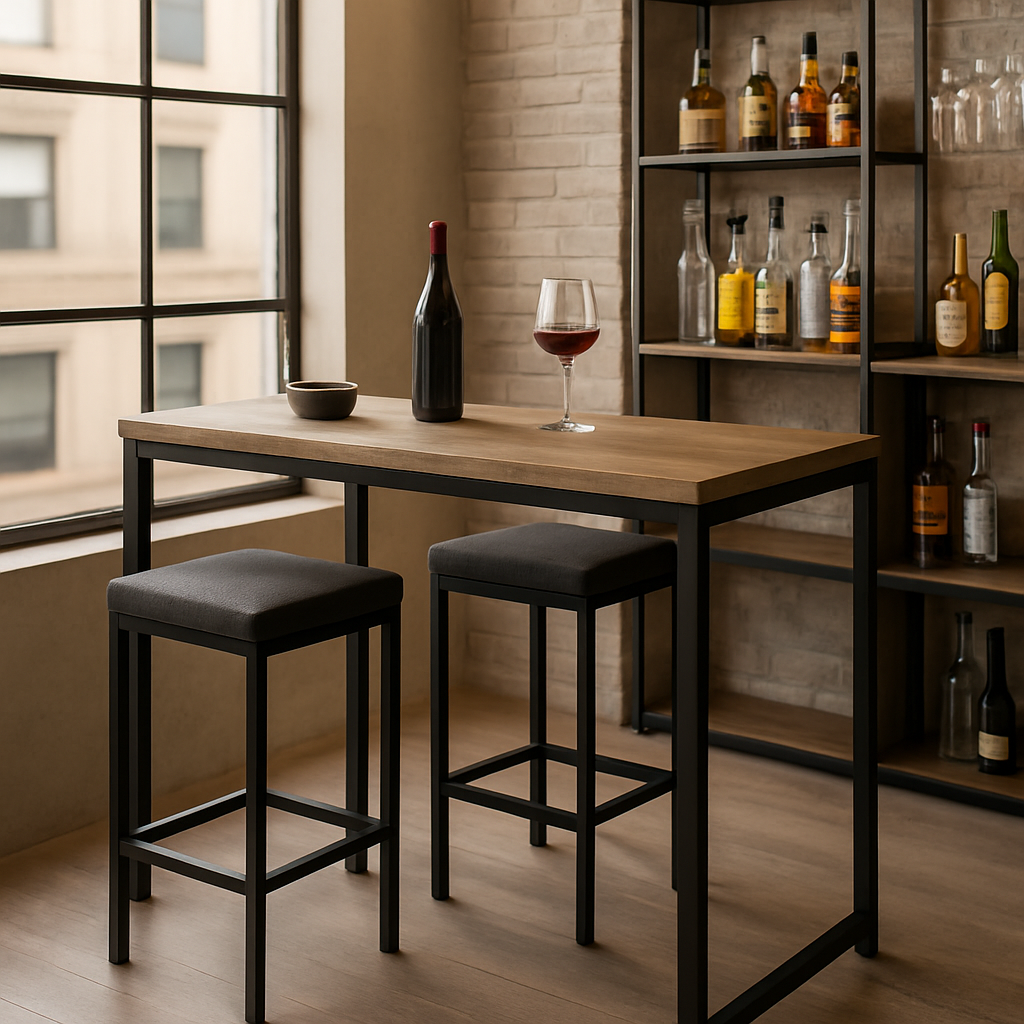 Барний стіл та стільці в стилі лофт EcoLoft IN-2748 3 шт. (IN-2748)