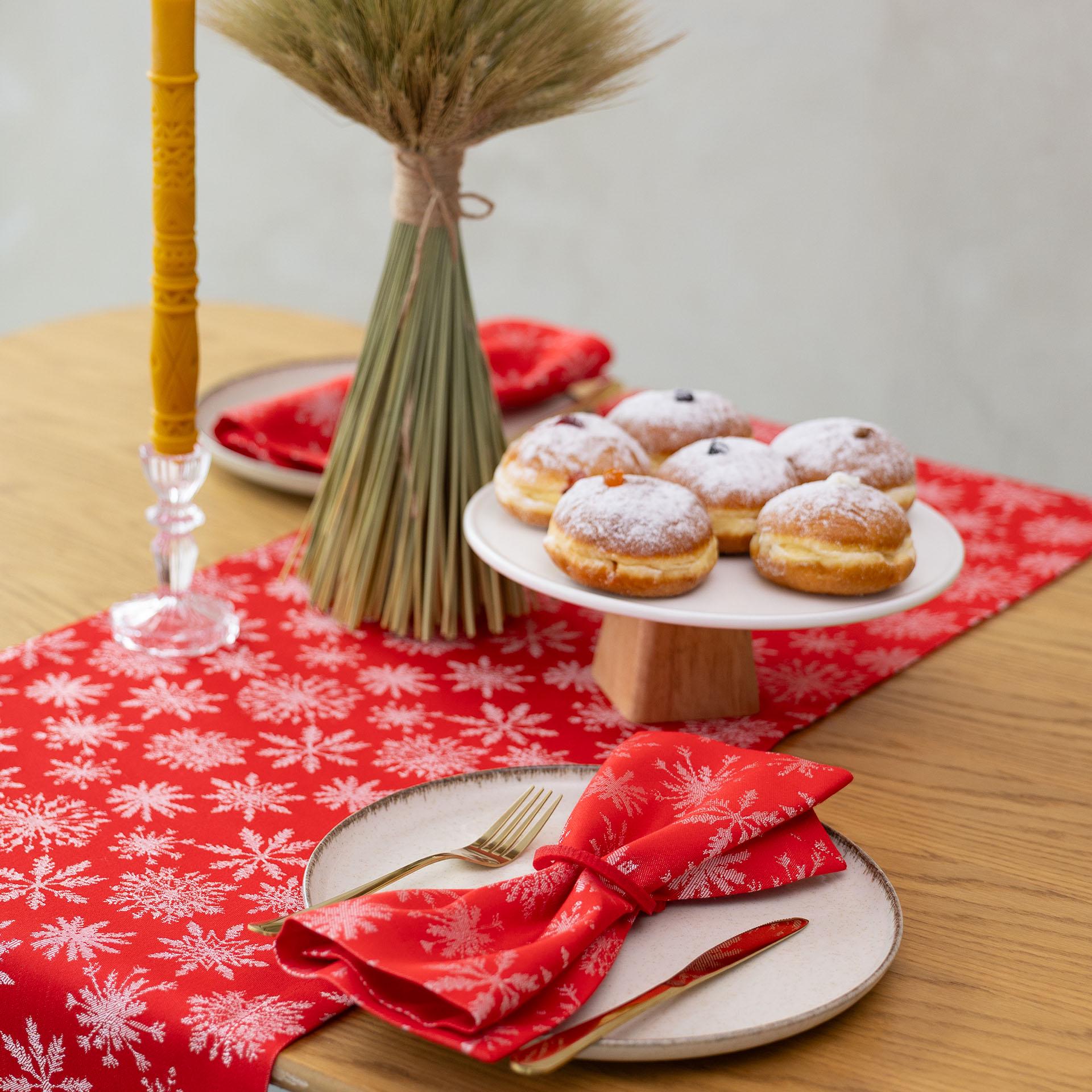 Комплект салфеток Едельвіка Снежинки 0,40х0,30 м 2 шт. Красный (251-23/00)