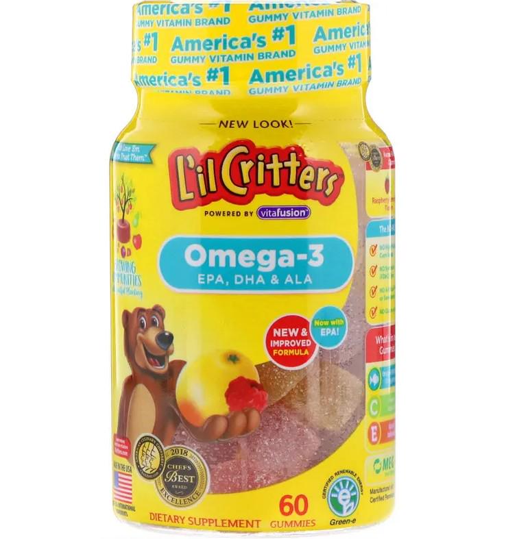 Жирные кислоты L'il Critters Omega-3 60 жевательных таблеток Жирные кислоты L'il Critters Omega-3 60 жевательных таблеток