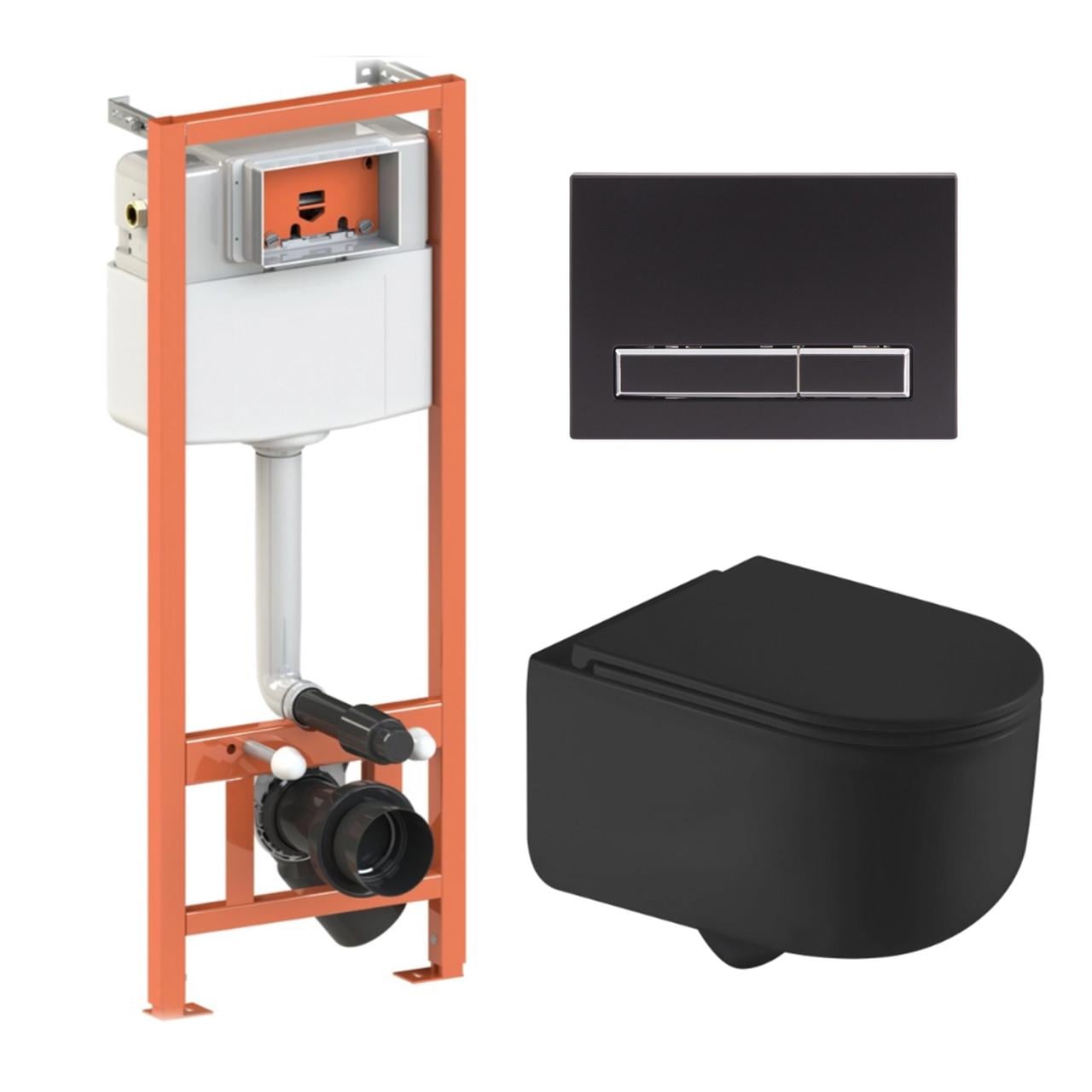 Інсталяція Qtap підвісний унітаз Taurus Ultra Quiet/комплект інсталяції Nest 4в1 лінійна клавіша (2611547087)