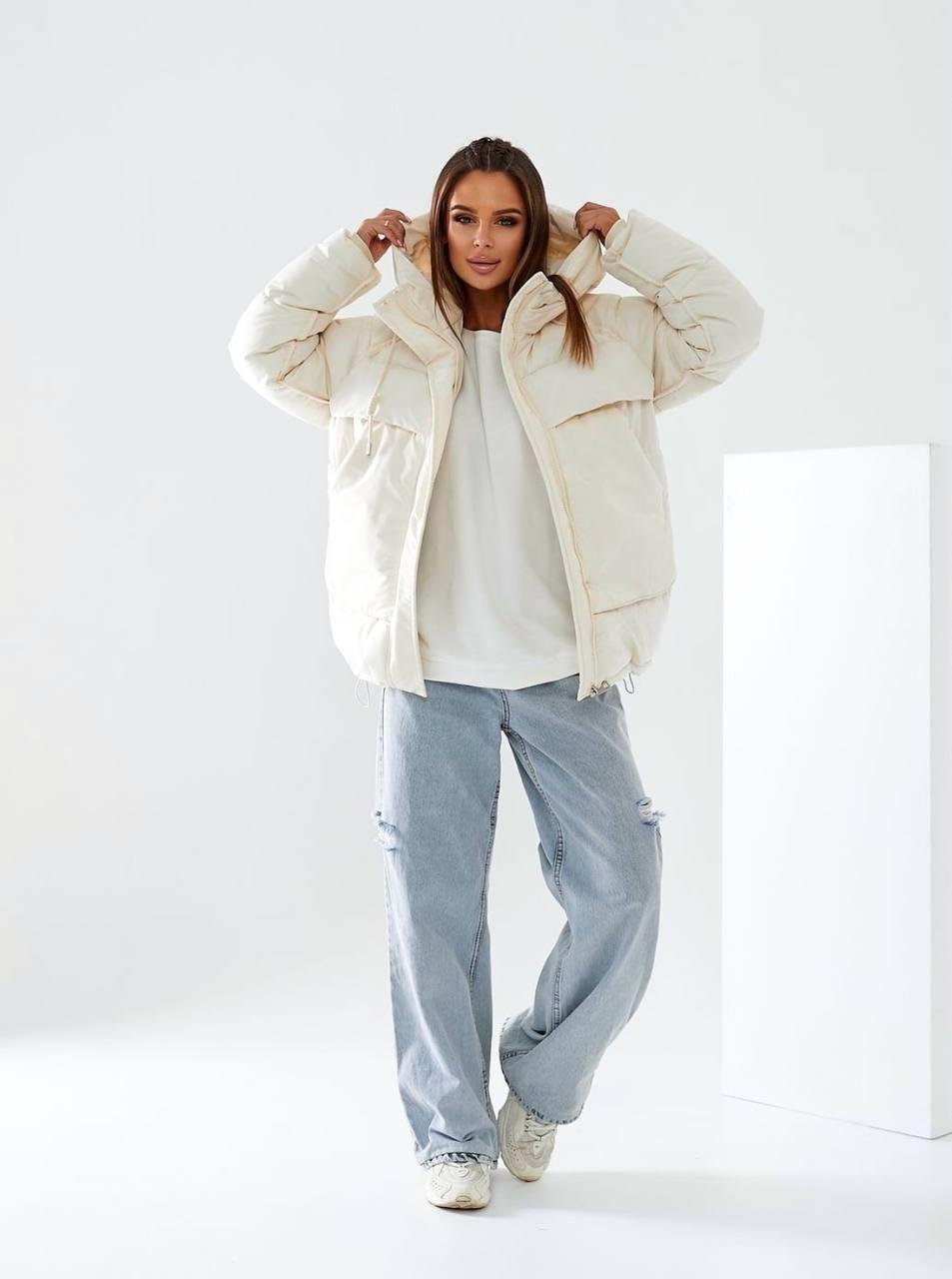 Куртка женская еврозима до -15°С XL Молочный (OV-9206ML-XL) - фото 3 Куртка женская еврозима до -15°С XL Молочный (OV-9206ML-XL) - фото 3