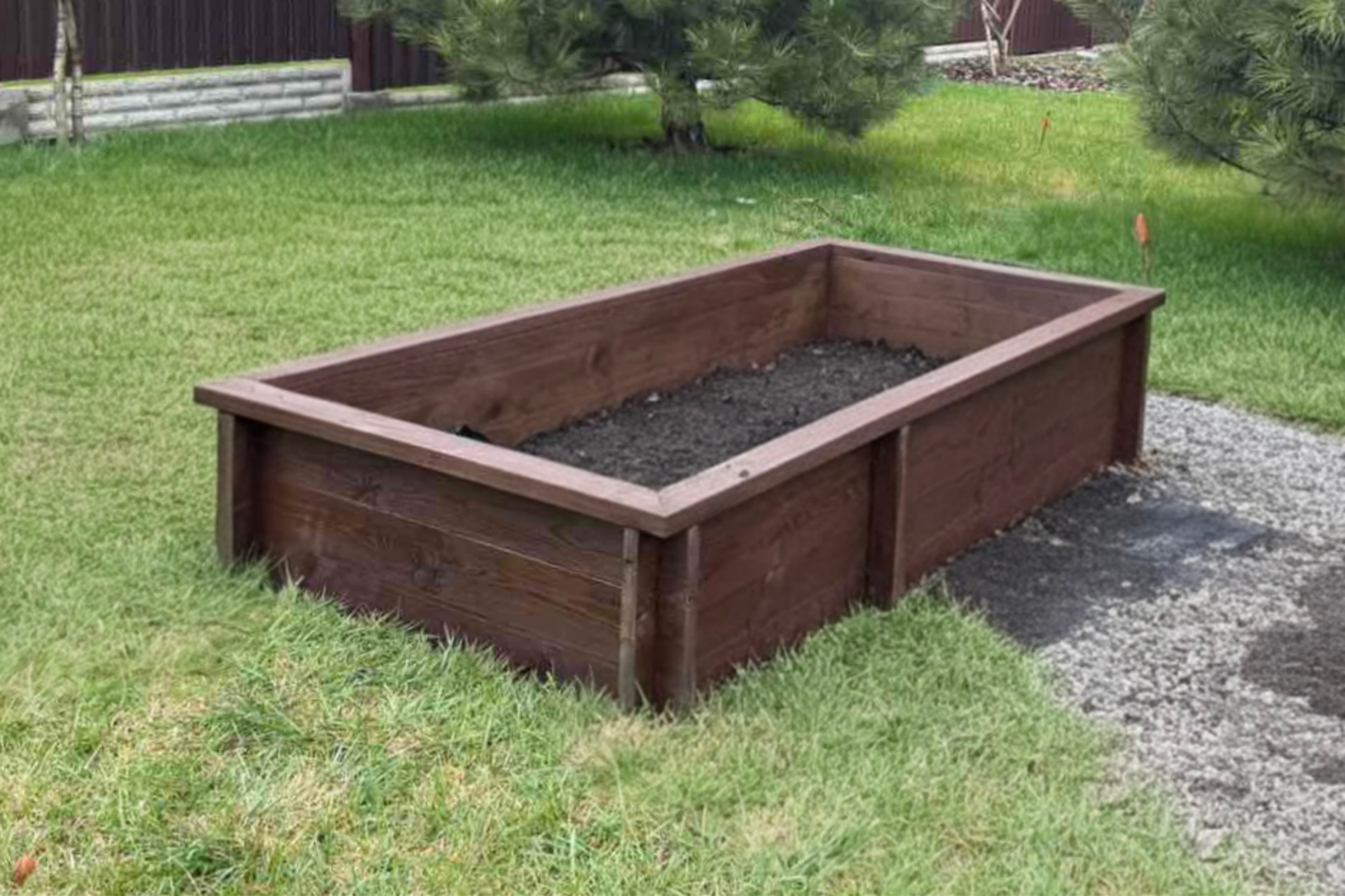 Клумба висока тепла з дерева імпрегнованого 300х1000х2000 мм Коричневий