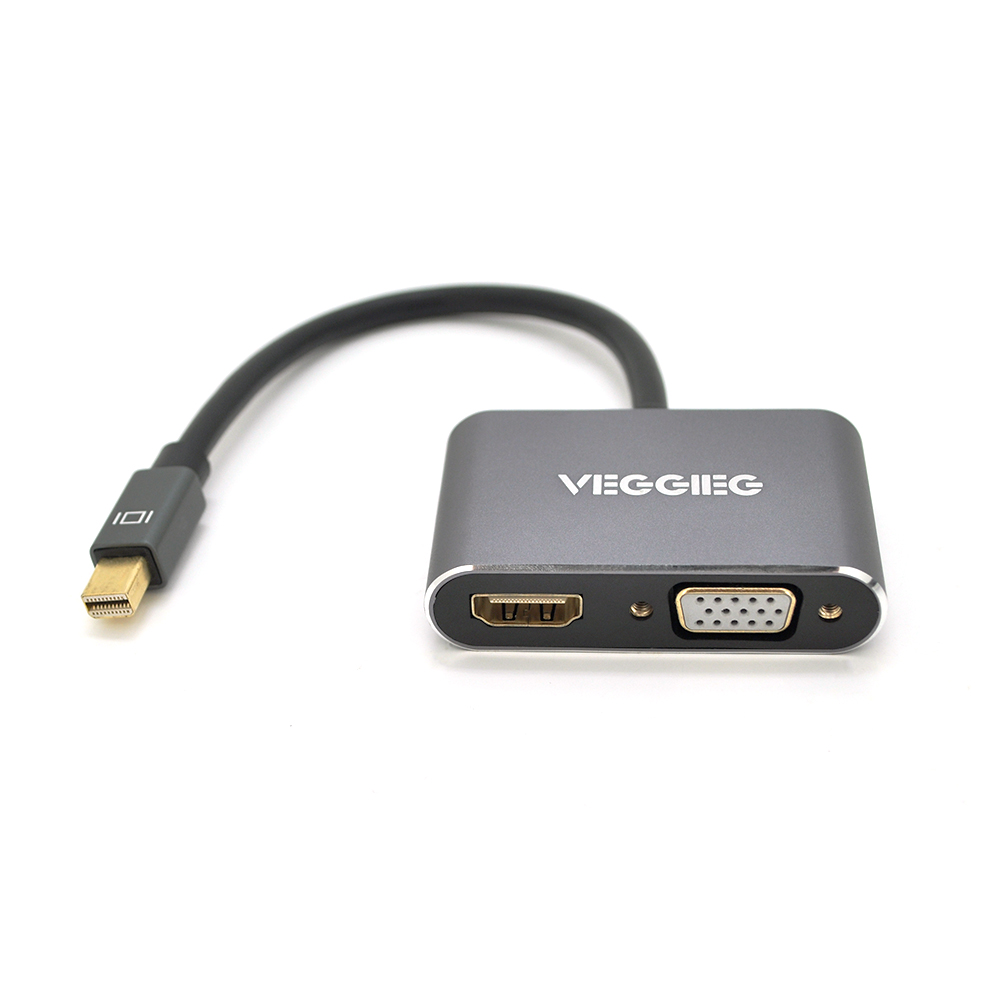 Конвертер Veggieg MD2-M MiniDisplay Port на HDMI VGA 25 см Сріблястий (26301605) Конвертер Veggieg MD2-M MiniDisplay Port на HDMI VGA 25 см Сріблястий (26301605)
